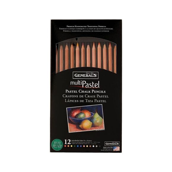General’s Multi Pastel Chalk Pencils (Set of 12 Assorted Colors) Drawing Journal - Picture 1 of 6